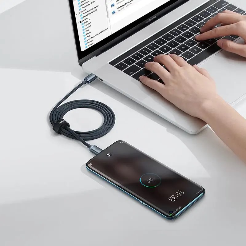 Baseus CAJY000601 Crystal Shine Series Dátový Kábel USB-C - USB-C 100W 1, 2m Black2 