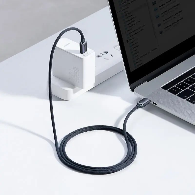 Baseus CAJY000601 Crystal Shine Series Dátový Kábel USB-C - USB-C 100W 1, 2m Black0 