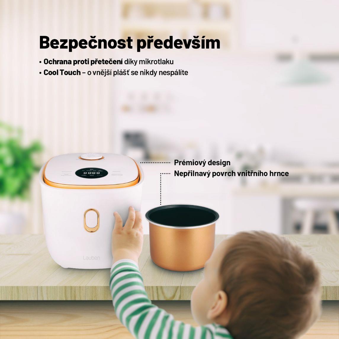 Lauben Multifunction Rice Cooker 1200WR Rose Gold Edition - rýžovar3 