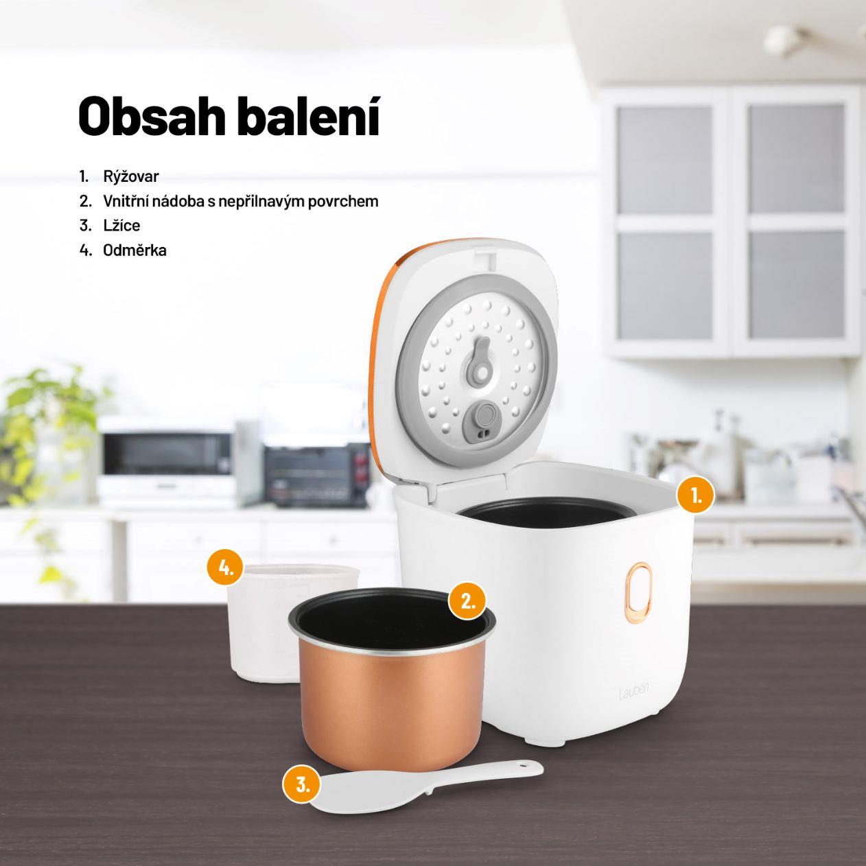 Lauben Multifunction Rice Cooker 1200WR Rose Gold Edition - rýžovar5 