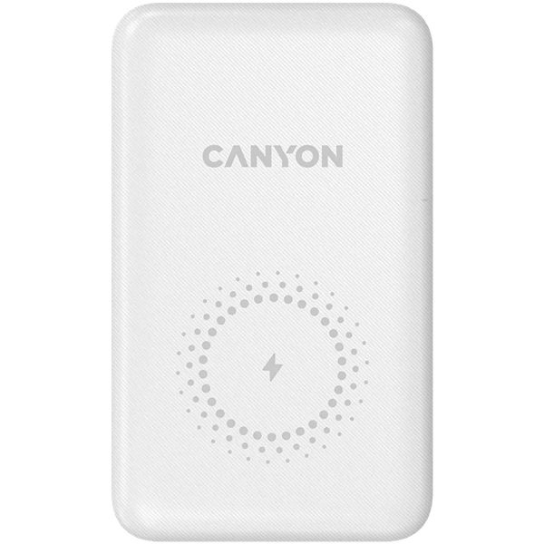 Canyon PB-1001, Powerbank, Li-Pol, 10.000 mAh, Vstup: 1x USB-C, 1x Lightning, Výstup: 1x USB-A, 1x USB-C, bezdr. nab 10W0 