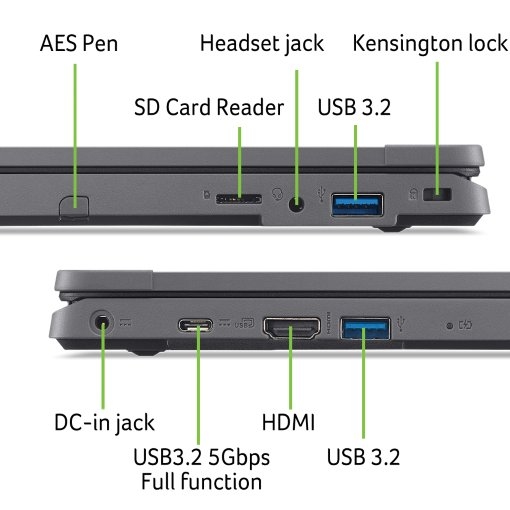 Acer TravelMate B3/ Spin B3/ N100/ 11, 6"/ FHD/ T/ 4GB/ 128GB SSD/ UHD/ W11P EDU/ Black/ 2R9 