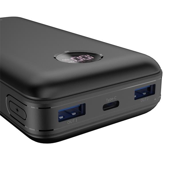 Canyon PB-2002, Powerbank, Li-Pol, 20.000 mAh, Digitálny displej, Vstup: 1x USB-C, Výstup: 1x USB-C a 2x USB-A, čierna3 