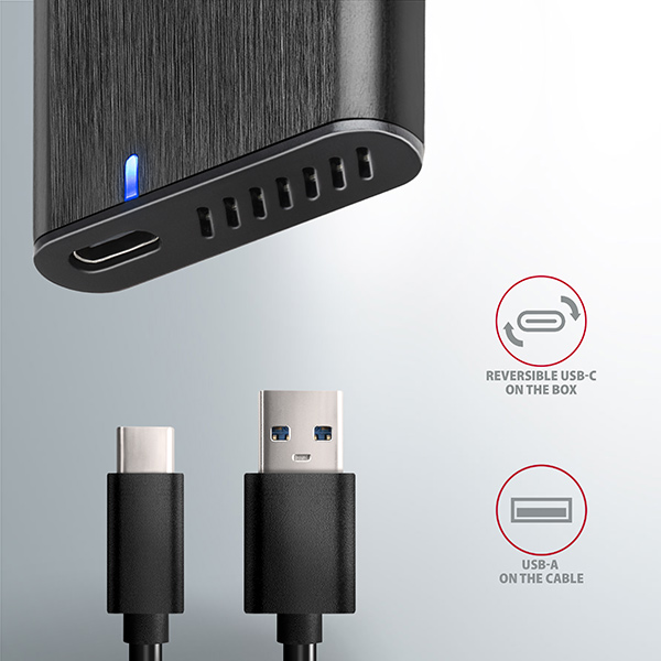 AXAGON EEM2-SBC, USB-C 3.2 Gen 2 - M.2 SATA SSD kovový RAW box, bezskrutkový9 