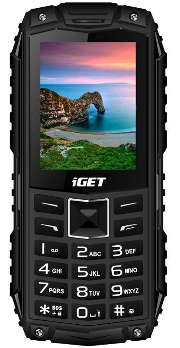 iGET Defender D10 Black - vodotesný odolný telefón IP68, DualSIM, 2500 mAh, BT, svietidlo, FM, MP31 