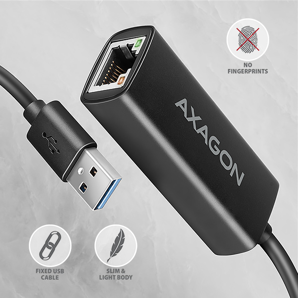 AXAGON ADE-AR, USB-A 3.2 Gen 1 - Gigabit Ethernet sieťová karta, Realtek 8153, auto inštal3 