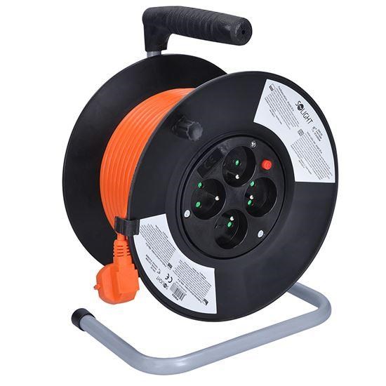 Solight prodlužovací přívod na bubnu, 4 zásuvky, 25m, oranžový kabel, 3x 1,5mm21 