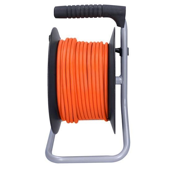Solight prodlužovací přívod na bubnu, 4 zásuvky, 25m, oranžový kabel, 3x 1,5mm22 