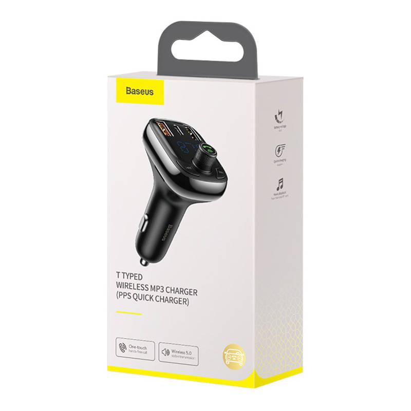 Baseus Bluetooth FM Transmiter S13 T-shaped čierny4 