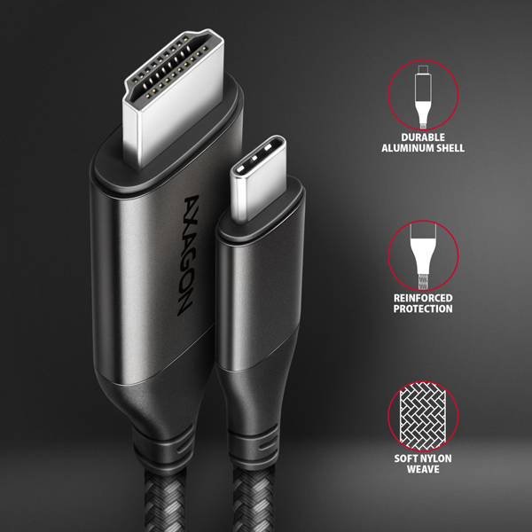AXAGON RVC-HI2MC, USB-C -> HDMI 2.0a redukcia / kábel 1.8m, 4K/ 60Hz HDR100 
