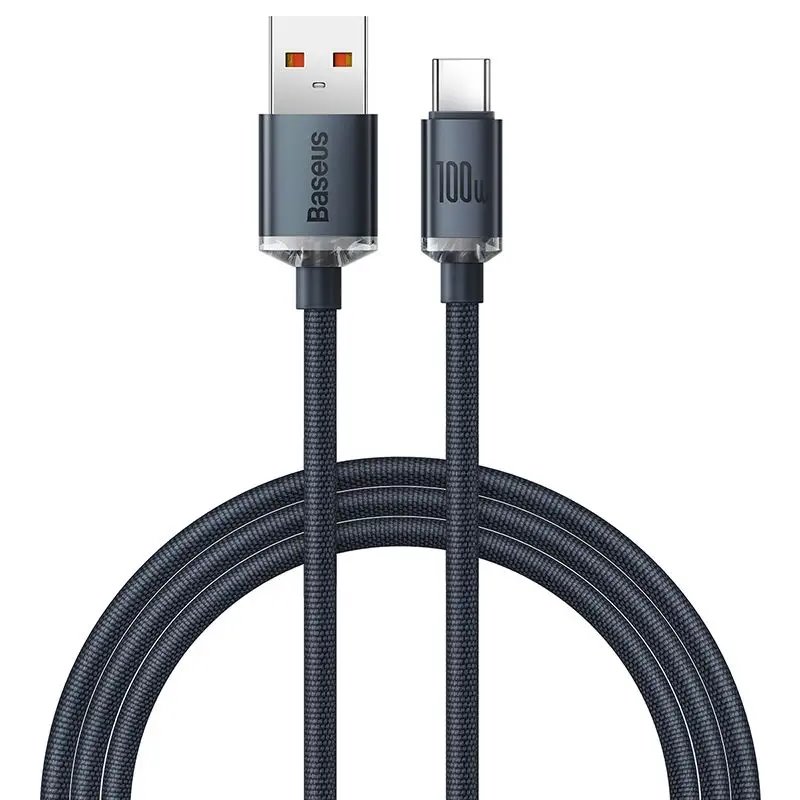 Baseus CAJY000401 Crystal Shine Series Dátový Kábel USB - USB-C 100W 1, 2m Black0 
