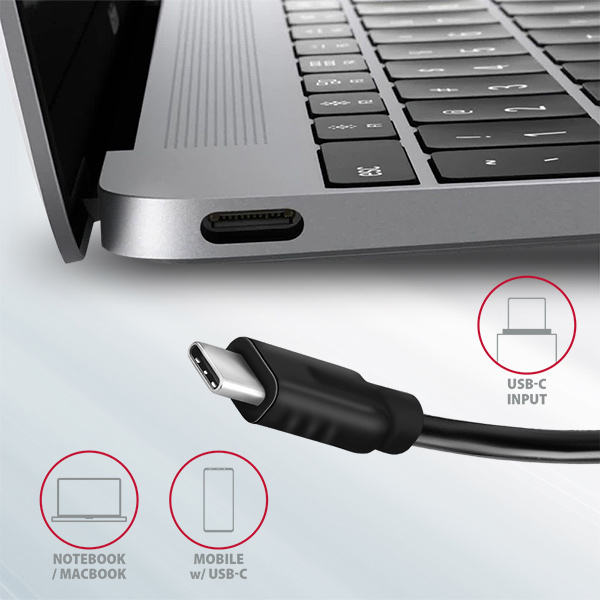 AXAGON HMC-5G2, USB 10Gbps hub, porty 2x USB-A, 2x USB-C, HDMI 4k/ 60, PD 100W, kábel USB-C 13cm10 