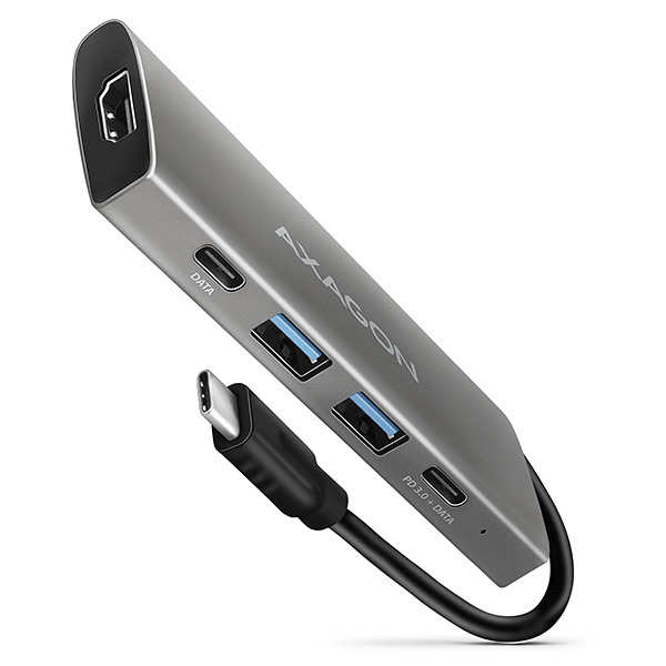 AXAGON HMC-5G2, USB 10Gbps hub, porty 2x USB-A, 2x USB-C, HDMI 4k/ 60, PD 100W, kábel USB-C 13cm1 