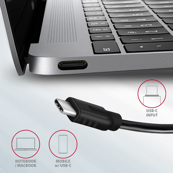 AXAGON HMC-5G2, USB 10Gbps hub, porty 2x USB-A, 2x USB-C, HDMI 4k/ 60, PD 100W, kábel USB-C 13cm7 
