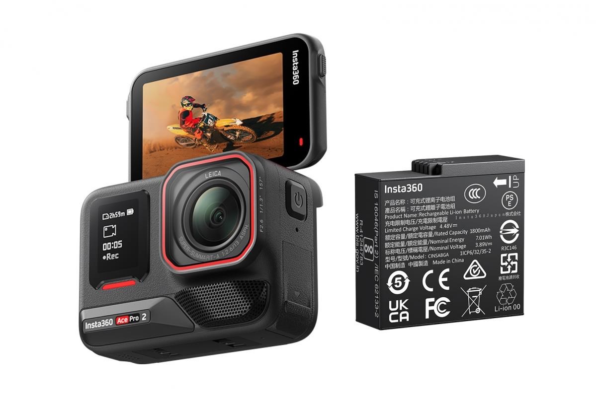 Insta360 Ace Pro 2 akční kamera,  snímač 1/ 1, 3",  optika Leica,  dotykový 2, 5" displej,  8K při 30 FPS + akumulátor0 