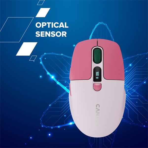 Canyon MW-26, 2v1 bezdrôtová optická myš Bluetooth / 2.4 GHz, tichá, 6 tlačidiel, 800/1200/1600/2400 DPI, fialová11 