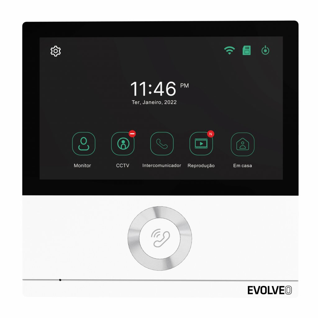 EVOLVEO DoorPhone AHD7, Sada domáceho WiFi videotelefónu s ovládaním brány alebo dverí, biely monitor6 
