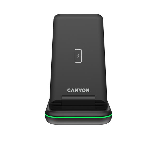 Canyon WS-304, 3v1, bezdrôtová Qi nabíjacia stanica pre 3 zariadenia simultánne, čierna5 