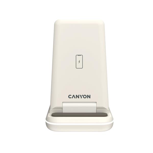 Canyon WS-304, 3v1, bezdrôtová Qi nabíjacia stanica pre 3 zariadenia simultánne, biela5 