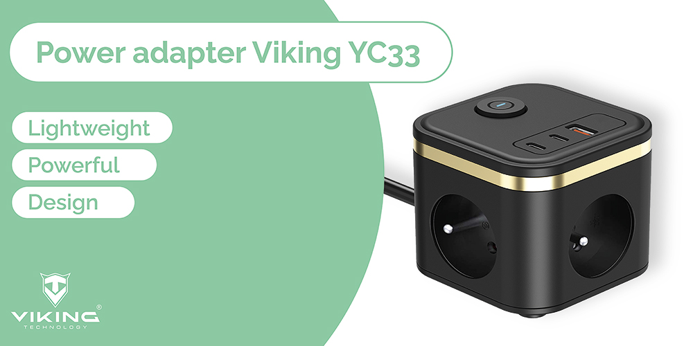 Sieťový adaptér VIKING YC33, biela2 