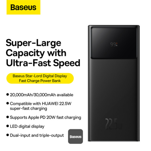 Baseus Powerbanka Star-Lord 20000mAh 22, 5W 2xUSB/ USB-C čierna0 