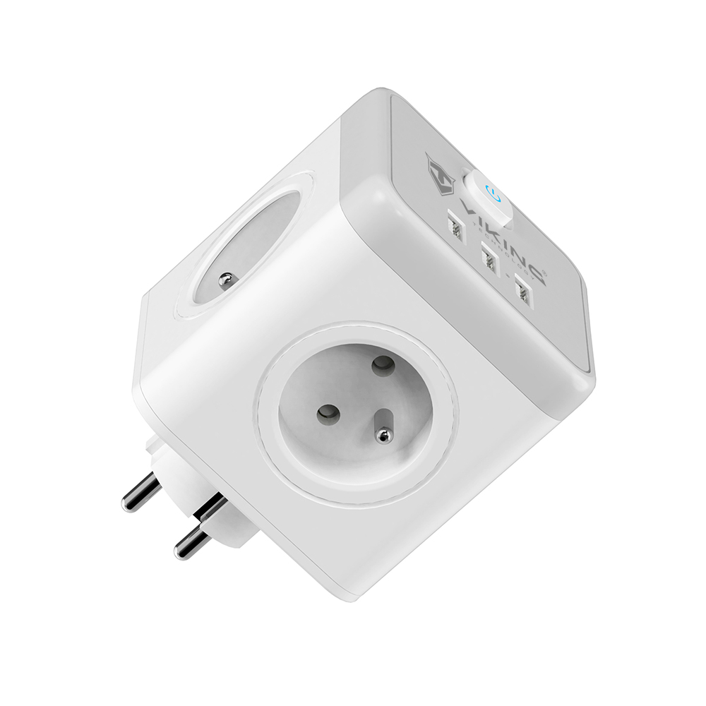 Sieťový adaptér Viking ACT43S/ Output:4xAC, 3xUSB-A/ Tlačidlo ON/ OFF4 