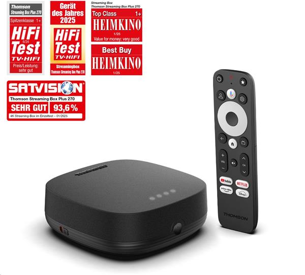 Thomson Streaming Box Plus 270 - 4K UHD, Google TV, Dolby Vision+Atmos1 