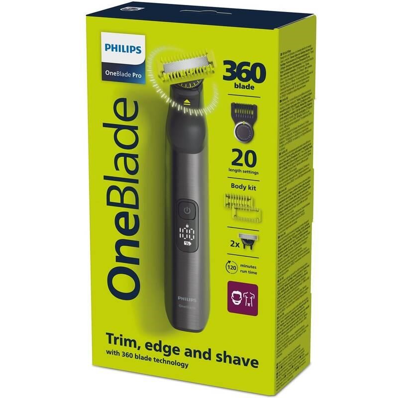 Philips OneBlade Pro 360 QP6552/ 15 zastřihovač,  na tvář a tělo,  voděodolný,  cestovní pouzdro2 