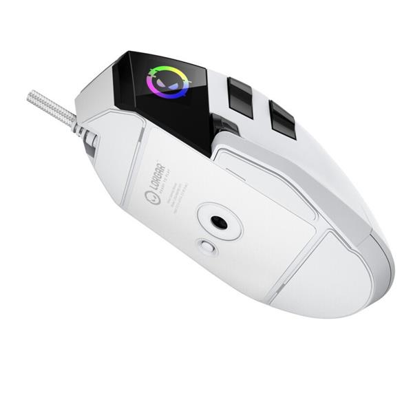Lorgar MSP80, profi herná myš, 8 progr. tlač., senzor Pixart PAW3395, 26.000 DPI, režim podsv. RGB,  biela1 