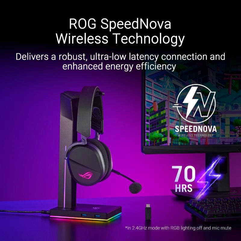 ASUS sluchátka ROG Pelta,  Bezdrátové BT a RF 2.4GHz,  ARGB,  černá12 