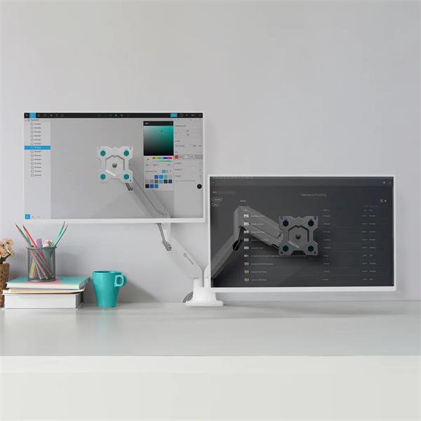 ONKRON Dvojitý stojan na monitor pre 13 až 34-palcové LCD LED monitory s hmotnosťou do 9 kg, biely6 