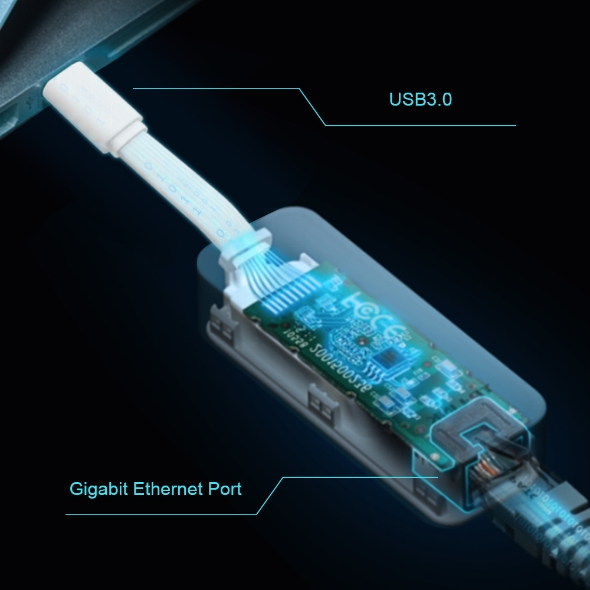 TP-Link UE300C USB 3.0 type-C na gigabitový ethernetový sieťový adaptér4 