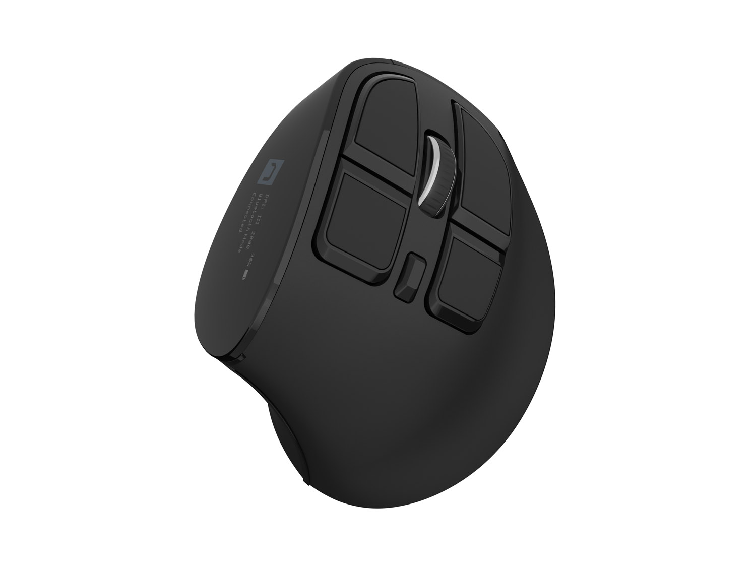 Vertikálna bezdrôtová myš Natec EUPHONIE PRO/ Vertikálna/ Blue Sense/ Pre pravákov/ 4 000 DPI/ USB+BT/ Čier3 