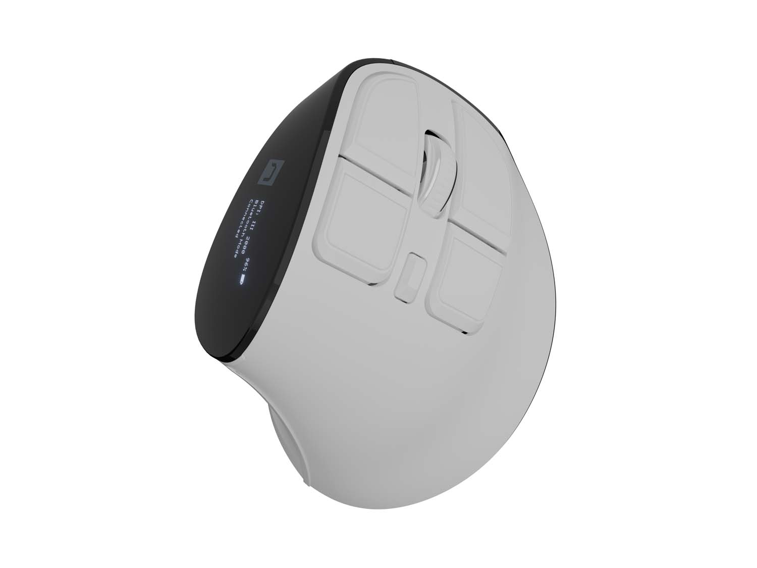 Vertikálna bezdrôtová myš Natec EUPHONIE PRO/ Vertikálna/ Blue Sense/ Pre pravákov/ 2 400 DPI/ USB+BT/ Biela