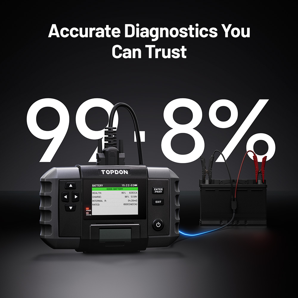 TOPDON Tester autobatérií BT600P/ 3, 5" displej/ 5200mAh/ 6V, 12V, 24V2 