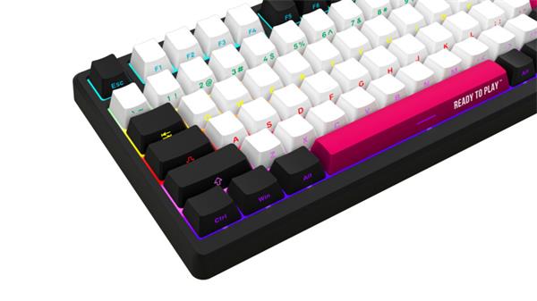 Lorgar KBP7075, Pro bezdrôtová mechanická herná klávesnica, Wireless 2.4 GHz/ BT 5.0, 75%, Displ., SK/CZ layout, čiern4 
