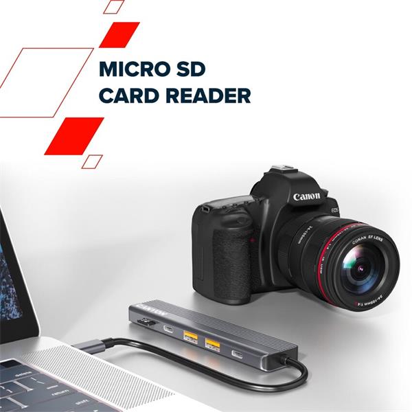 Canyon DS-17, Multiport Docking Station, 6 portov, 1xUSB-C 100W+2xUSB3.0+ 1xHDMI+čítačka kariet8 