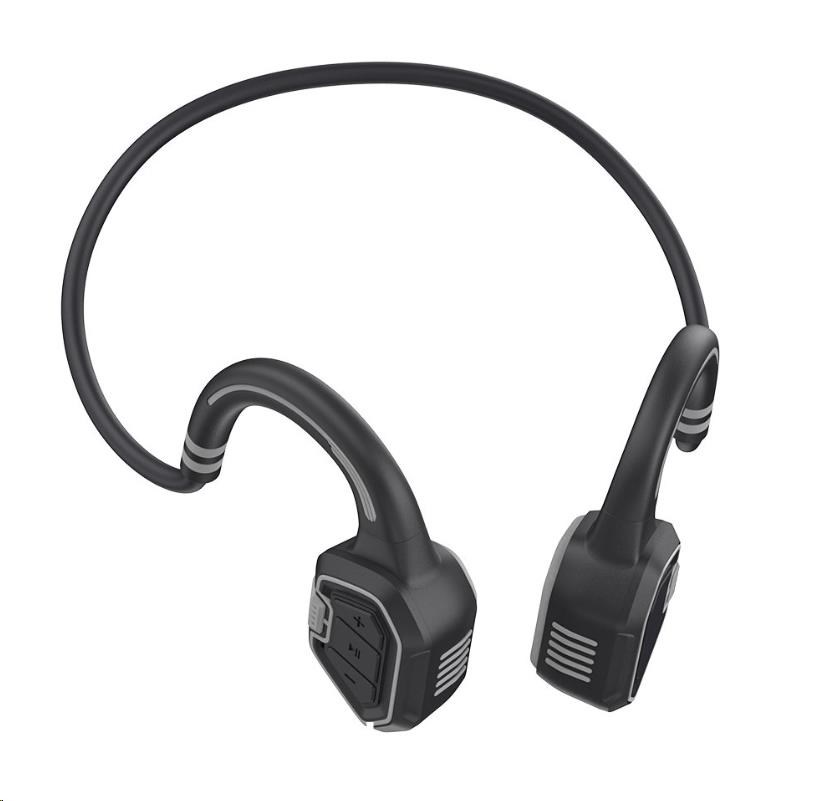 EVOLVEO bezdrátová sluchátka BoneSwim MP3 16GB,  na lícní kosti,  šedá2 