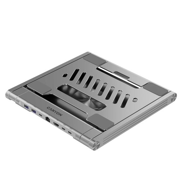 Canyon OnStand 2, Stojan na notebook s odnímateľným magnetickým hubom 6v131 