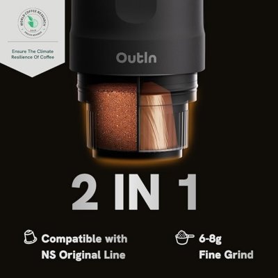 Outin Nano Prenosný espresso kávovar, farba lesná zelená11 
