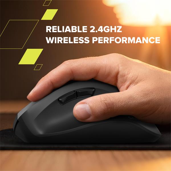 Canyon OnClick 17, ergonomická bezdrôtová optická myš pre pravákov, USB prijímač, 6 tlačidiel, 800/1200/1600 DPI, čierna11 