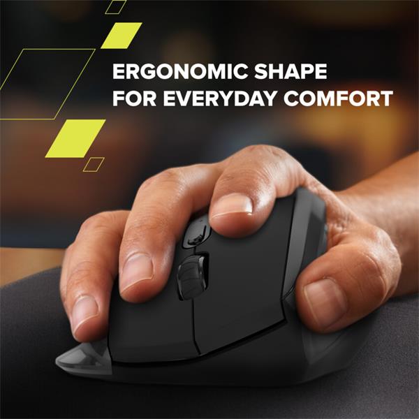 Canyon OnClick 17, ergonomická bezdrôtová optická myš pre pravákov, USB prijímač, 6 tlačidiel, 800/1200/1600 DPI, čierna18 