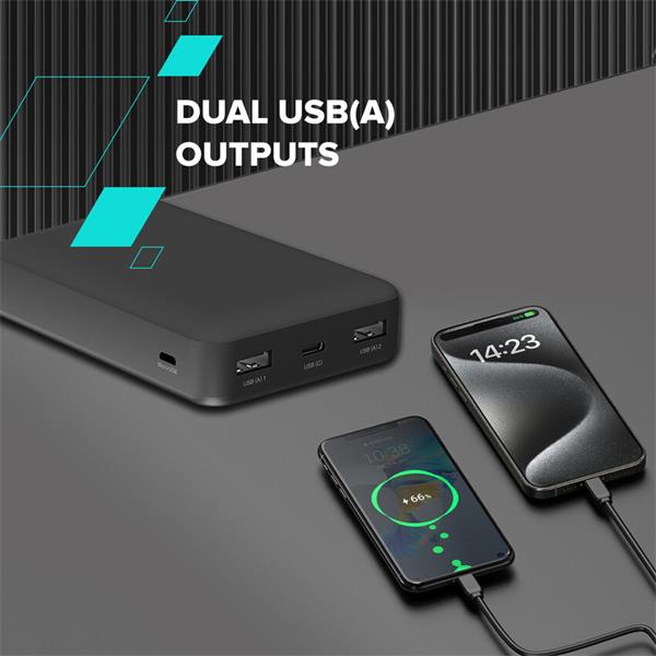 Canyon OnPower 200, Powerbank, 20.000 mAh, LED indikátor, in: 1x USB-C/1x microUSB, out: 1x USB-C a 2x USB-A 10 