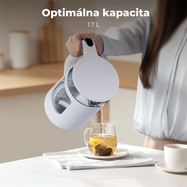 AENO Rychlovarná kanvica EK6 - 1,7l, Strix,dvojité steny, funkcia udržiavania tepla, LEDdisplej,auto vyp14 