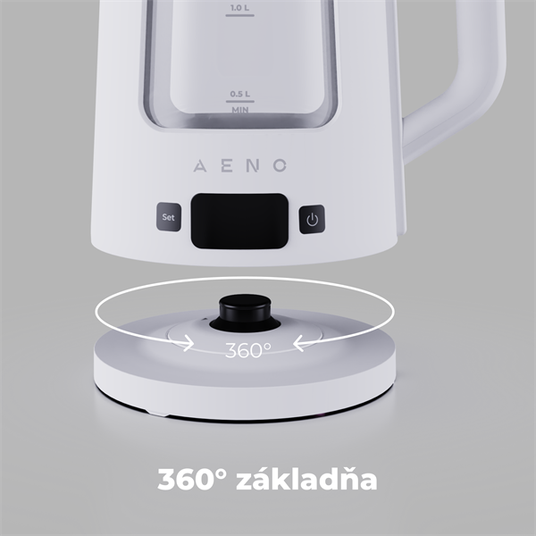 AENO Rychlovarná kanvica EK6 - 1,7l, Strix,dvojité steny, funkcia udržiavania tepla, LEDdisplej,auto vyp21 