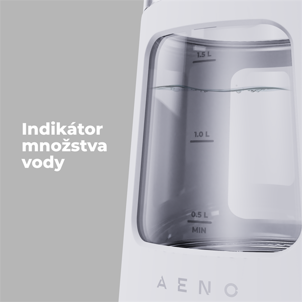 AENO Rychlovarná kanvica EK6 - 1,7l, Strix,dvojité steny, funkcia udržiavania tepla, LEDdisplej,auto vyp28 