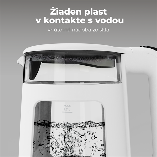 AENO Rychlovarná kanvica EK6 - 1,7l, Strix,dvojité steny, funkcia udržiavania tepla, LEDdisplej,auto vyp15 