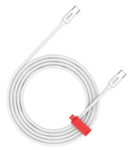Canyon CC60AB12, 1.2 m kábel, USB-C / USB-C, 60 W, 480 Mbps, biely0 