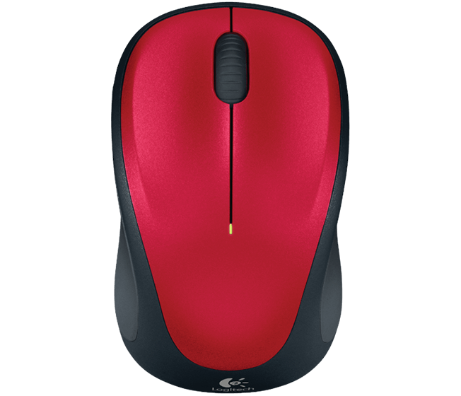 Logitech M235/ Cestovná/ Optická/ 1 000 DPI/ Bezdrôtová USB/ Čierna-červená0 