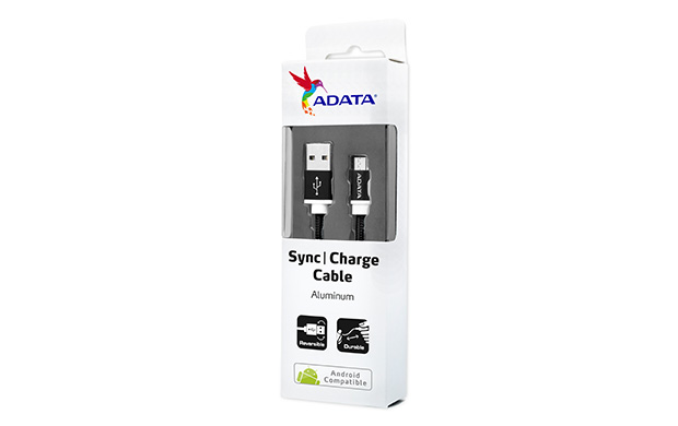 ADATA Micro USB kábel pletený 1m čierny1 
